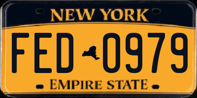 NY license plate FED0979