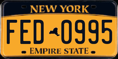 NY license plate FED0995
