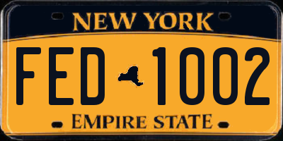 NY license plate FED1002