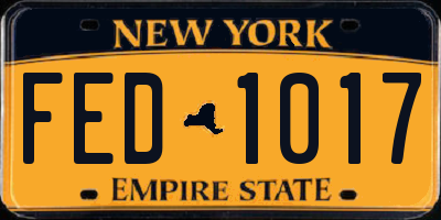 NY license plate FED1017