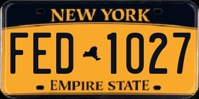 NY license plate FED1027