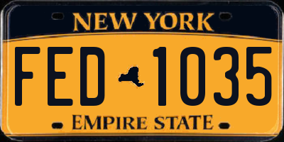 NY license plate FED1035
