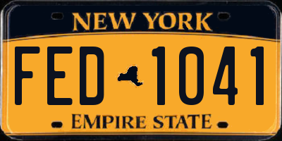 NY license plate FED1041