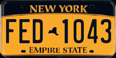 NY license plate FED1043
