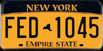 NY license plate FED1045