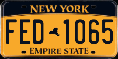 NY license plate FED1065