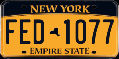 NY license plate FED1077