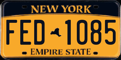 NY license plate FED1085