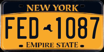 NY license plate FED1087