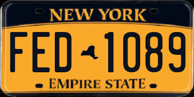 NY license plate FED1089