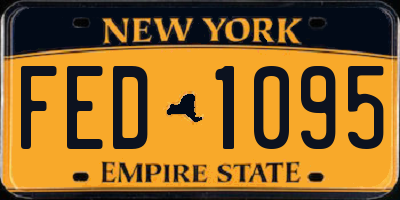 NY license plate FED1095