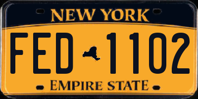 NY license plate FED1102