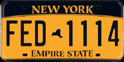 NY license plate FED1114