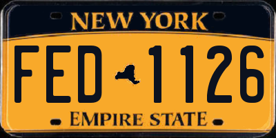NY license plate FED1126