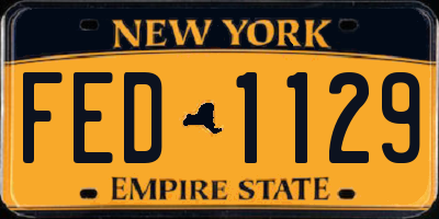 NY license plate FED1129