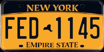 NY license plate FED1145