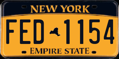 NY license plate FED1154