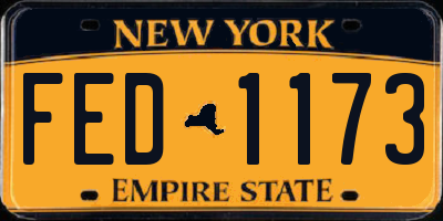 NY license plate FED1173