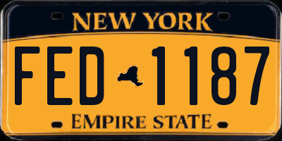NY license plate FED1187