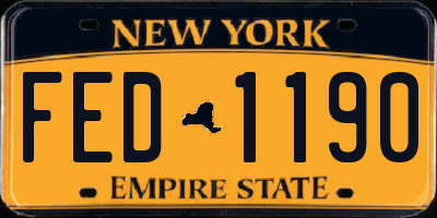 NY license plate FED1190