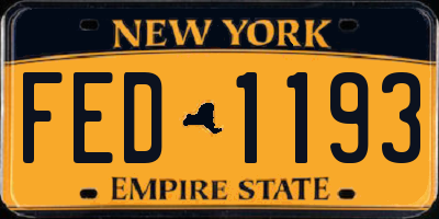 NY license plate FED1193