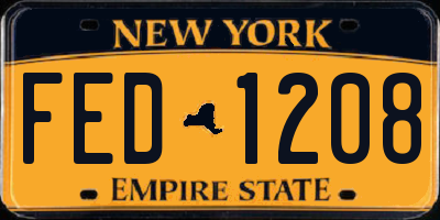 NY license plate FED1208
