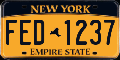 NY license plate FED1237