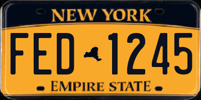 NY license plate FED1245