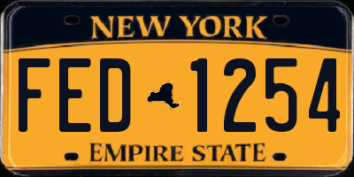 NY license plate FED1254