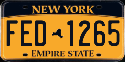NY license plate FED1265