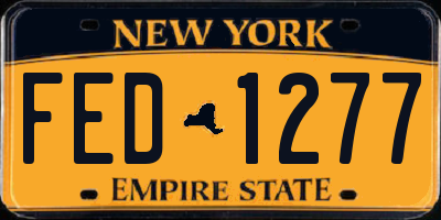 NY license plate FED1277