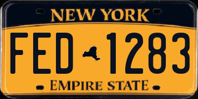 NY license plate FED1283