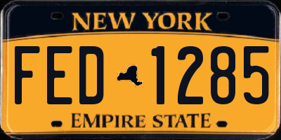 NY license plate FED1285