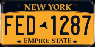 NY license plate FED1287