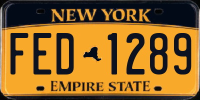 NY license plate FED1289