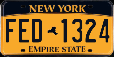 NY license plate FED1324