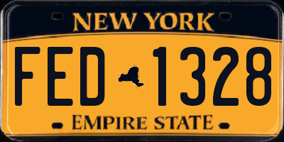 NY license plate FED1328