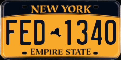 NY license plate FED1340