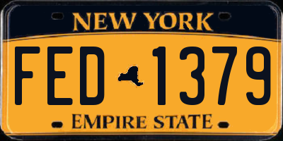 NY license plate FED1379