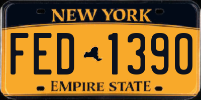 NY license plate FED1390