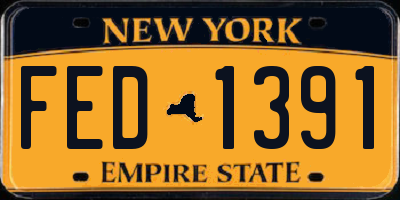NY license plate FED1391