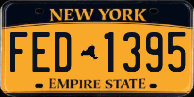 NY license plate FED1395