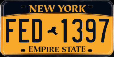 NY license plate FED1397