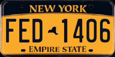 NY license plate FED1406