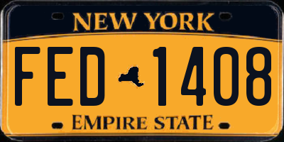 NY license plate FED1408