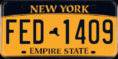 NY license plate FED1409