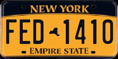 NY license plate FED1410