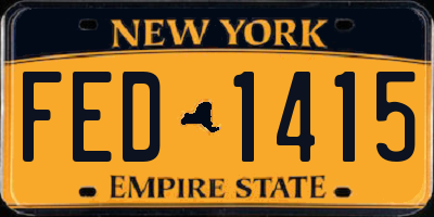 NY license plate FED1415