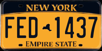 NY license plate FED1437