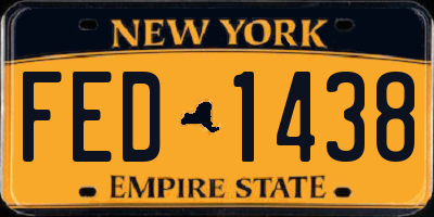 NY license plate FED1438